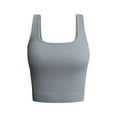 thumbnail image 1 of WNEGSTG Women's Square Neck Cropped Tank Tops for Women Ribbed Crop Cami Shirts Summer Beach Shirts Gray, 1 of 3