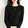 thumbnail image 1 of WNEGSTG Womens Spring Tops Cardigan Blouses Dressy Casual,Light Sweaters for Women Long Sleeve Crew Neck Lightweight Soft Knitted Pullover Knitted Blouse, 1 of 3
