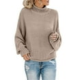 thumbnail image 1 of WNEGSTG Womens Spring Tops Cardigan Blouses Dressy Casual,Women's Knitted Sweater Women's Clothing Thick Thread High Neck Pullover Sweater Women, 1 of 6