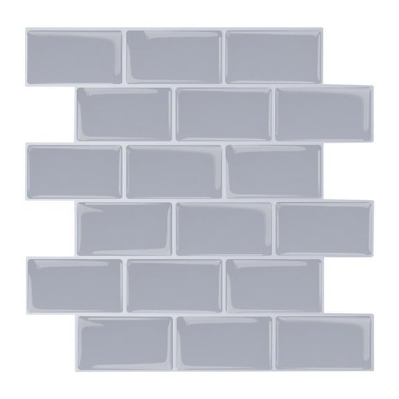 WNEXOPE 12"x12" Tiles Self Adhesive Kitchen Splashbacks, Peel and Stick Wall Tile Stickers, Stick on Tiles Splashback (Light Grey, Thicker Design)