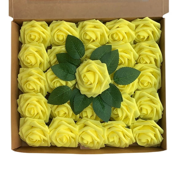 WNEXOPE 25Pcs Rose Artificial Flowers - Realistic Foam Faux Roses for Weddings, Bridal Showers, Home Décor, and Floral Arrangements - Perfect for Valentine’s Day and Special Occasions