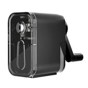 WNEXOPE Black Manual Pencil Sharpener with Adjustable Tip for Artists, Large Capacity Shavings Box with Fast and Robust Helical Blade - Ideal for Sketching and Drawing Pencils
