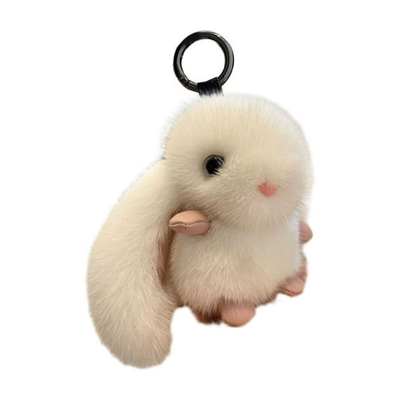 WNEXOPE Cute Simulation Mink Big Ears Car Keychain Pendant - High End School Bag Pendant, Unique Design Bunny Keychain Decoration for Birthday Gift