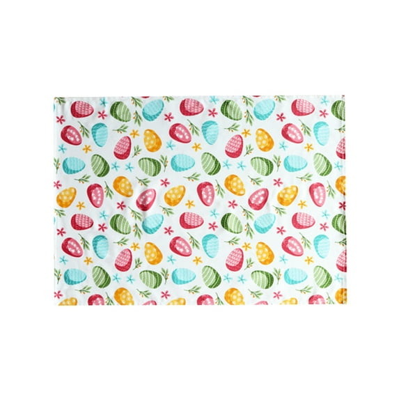 WNEXOPE Easter Cotton Napkin - Festive Design with Easter Eggs and Floral Motifs, Aesthetic and Practical for Family Dinners and Celebrations