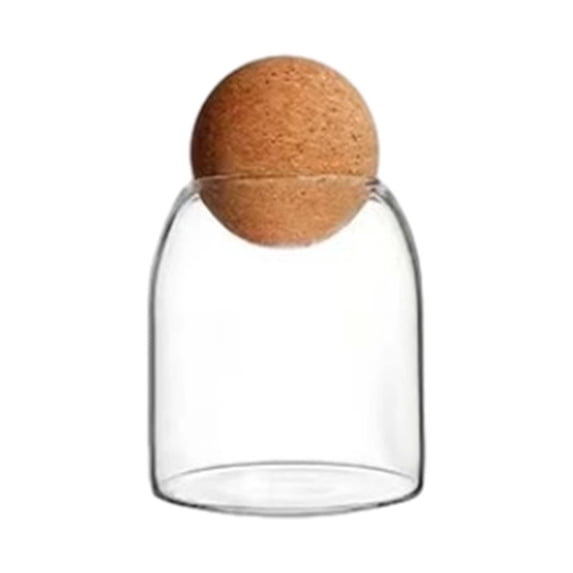 WNEXOPE Glass Storage Jars with Airtight Wooden Lid: Clear Candy Jar for Tea, Coffee, Spices, and Candy