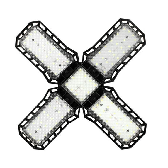 WNEXOPE LED Garage Lights, Deformable LED Garage Ceiling Lights With Adjustables Panels, LED Shop Lights For Garage Workshop Basement Support E27 Screw Socket