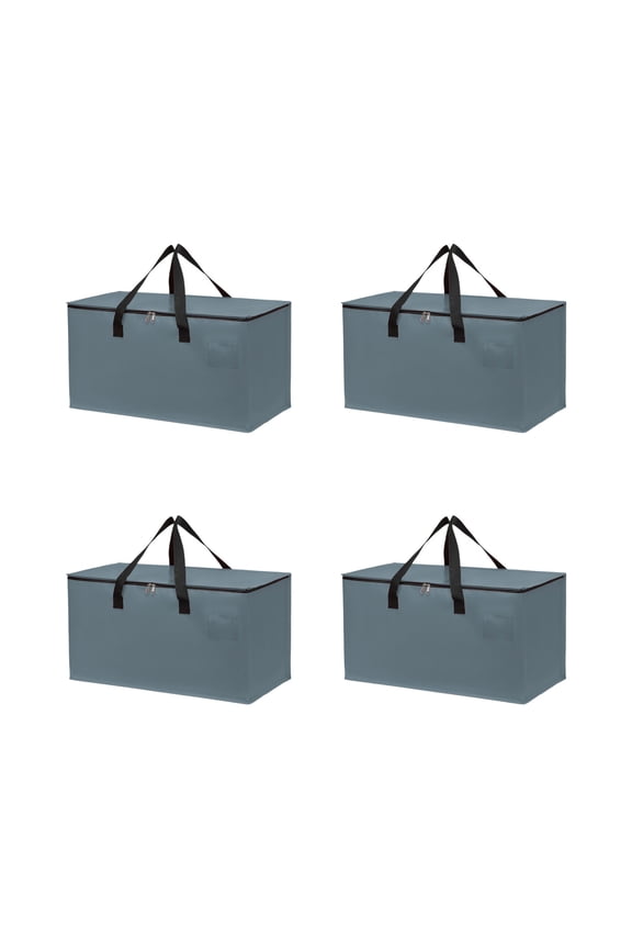 Large Capacity Foldable Storage Bags - 4 Pack Portable Organizers for Clothes, Bedding, and Household Items - Durable and Lightweight Moving Bags for Travel and Home Use