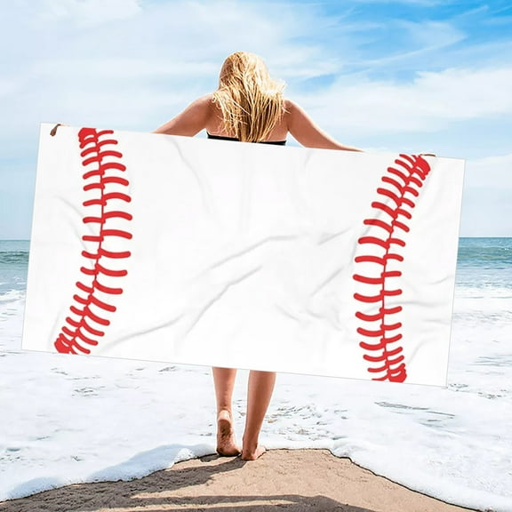 WNEXOPE Microfiber Balls Beach Towel,Baseball Pattern Quick Dry Towel- 30x60in Large Beach Towel,Absorbent Lightweight Sand Free Bath Towels