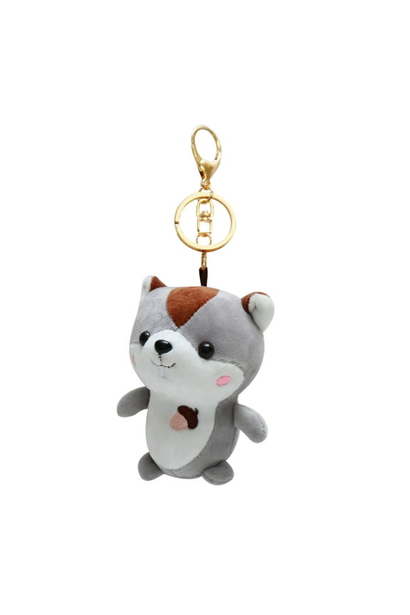 Squirrel Stuffed Animal Plush 4.3 Inch Cute Squirrel Plush Small Stuffed Squirrel Toy Stuffed Animal Keychain for DIY Birthday Party Keys Backpack