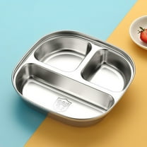 WNEXOPE Stainless Steel Divided Kids Plates, Indestructible Dinner Plates For Kids, Cute Shape Divided Plates For Picky Eaters, Lunch, Camping
