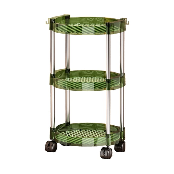 WNEXOPE Three Layer Floor Standing Storage Rack with Wheels - Versatile Trolley Organizer for Home, Living Room, Dorm, Kitchen, and Bathroom