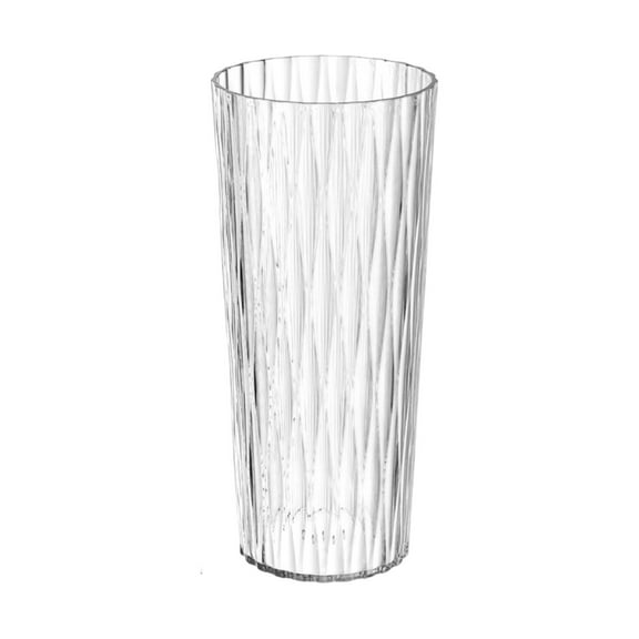 WNEXOPE Transparent Plastic Flower Vase for Home Decor, Versatile Geometric Design for Office, Balcony, and Hotel Arrangements, Stylish Flower Bucket