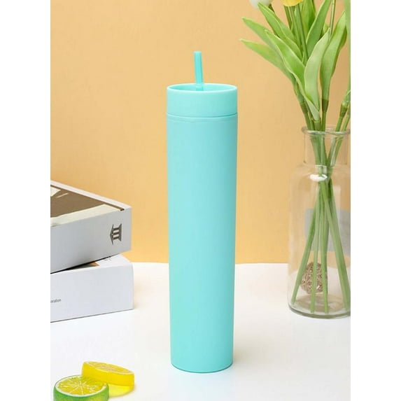 WNFJR 1-Pack Skinny Double Wall Acrylic Tumblers with Lid and Straw - Colorful Reusable Cups for Cold Drinks, Perfect for Parties and Gifts