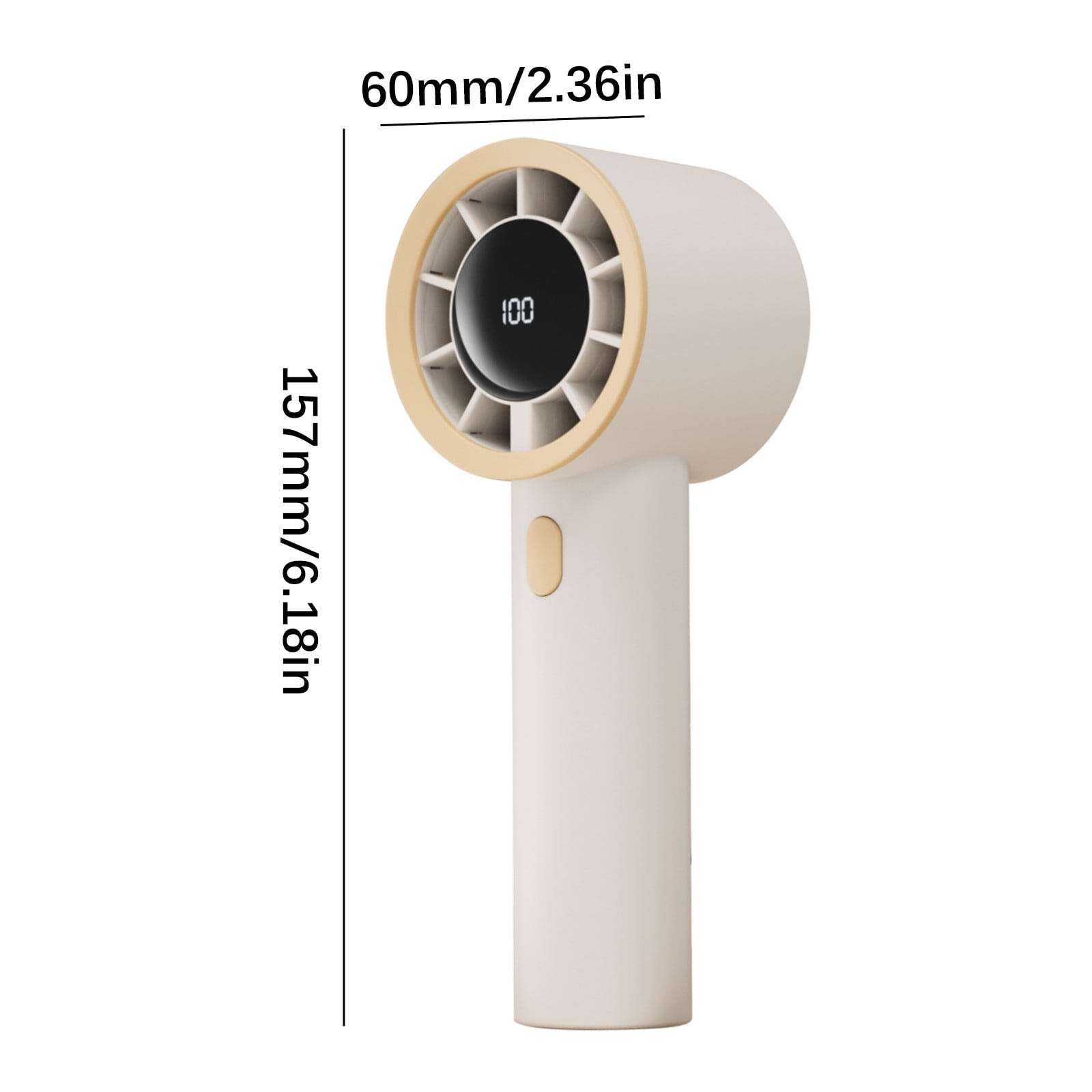 WNFJR 10,000mAh Portable Turbo Handheld Fan with 10m/s Wind Speed, USB Rechargeable, 5-Speed Adjustment, Digital Display & Lanyard Included
