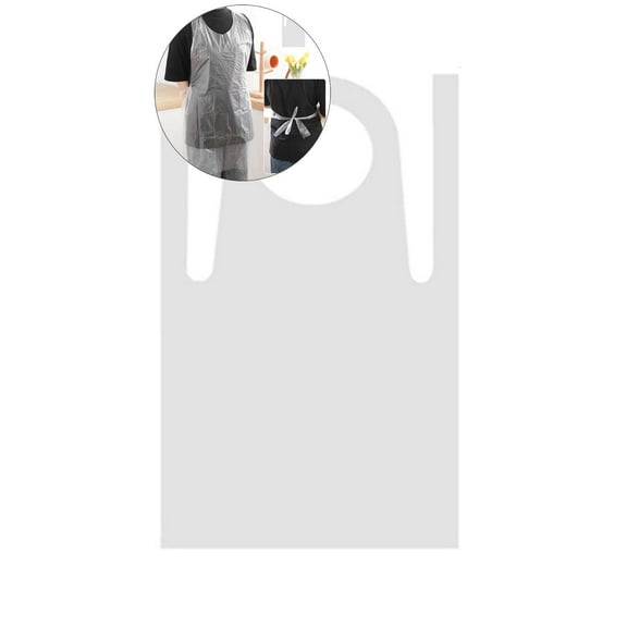 WNFJR 100 Pcs Clear Cooking Aprons Small Plastic Painting Aprons Aprons Waterproof Smocks Transparent Aprons