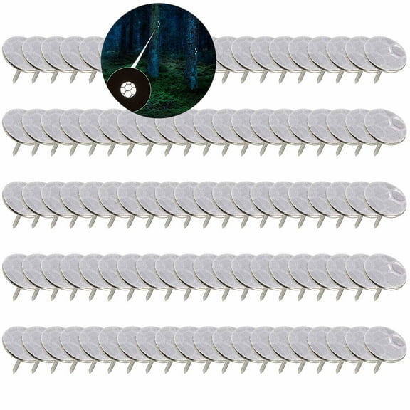 WNFJR 100 Pcs Reflective Tacks Trail Marking Tacks Reflective Trail Tacks Glow Tacks Reflective Trail Markers Mark Trail Reflective Thumb Tacks for Hunting Hiking Camping Tree Stand