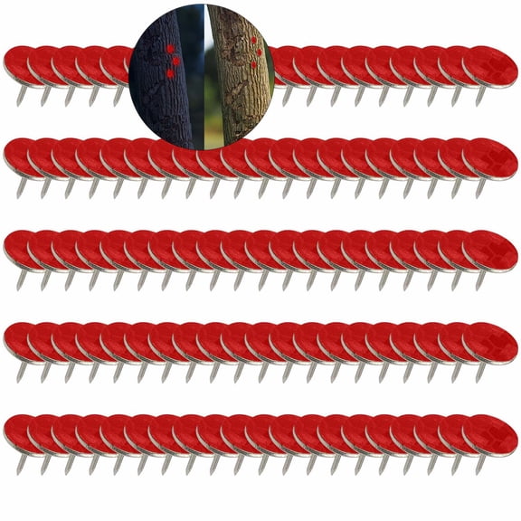 WNFJR 100 Pcs Reflective Tacks Trail Marking Tacks Reflective Trail Tacks Glow Tacks Reflective Trail Markers Mark Trail Reflective Thumb Tacks for Hunting Hiking Camping Tree Stand