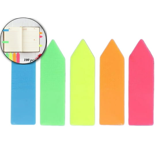 WNFJR 100Pcs Transparent Sticky Notes Tabs - Multicolor Page Markers for Books, Files & Notebooks - Removable & Water-Resistant Index Tabs for Organizing, Office Use