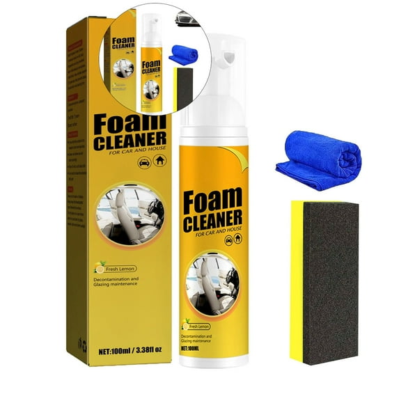 WNFJR 100ml Multi-Purpose Car Foam Cleaner - Strong Cleaning Foam, Non-Greasy Finish, Protects Against UV Rays, Safe on All Surfaces