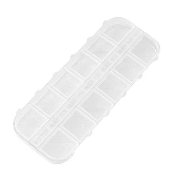 WNFJR 12 Compartments Long Box Transparent Nail Art Diamond Storage Box - Portable & Secure Case for Organizing Glitter, Rhinestones, and Accessories