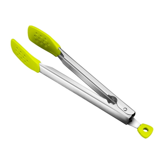 WNFJR 12-Inch 430 Stainless Steel Kitchen Tongs with Silicone Tips, Heat Resistant to 480°F, Non-Stick, Dishwasher Safe
