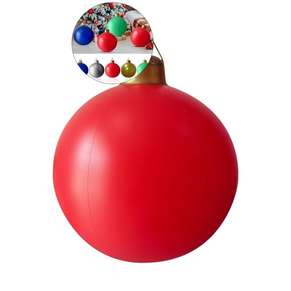 WNFJR 12 Inch Inflatable Christmas Ornaments, Christmas Oversized Ornament,Christmas Ball Decorations Indoor Outdoor, Use as Festive Yard Decoration(Red)