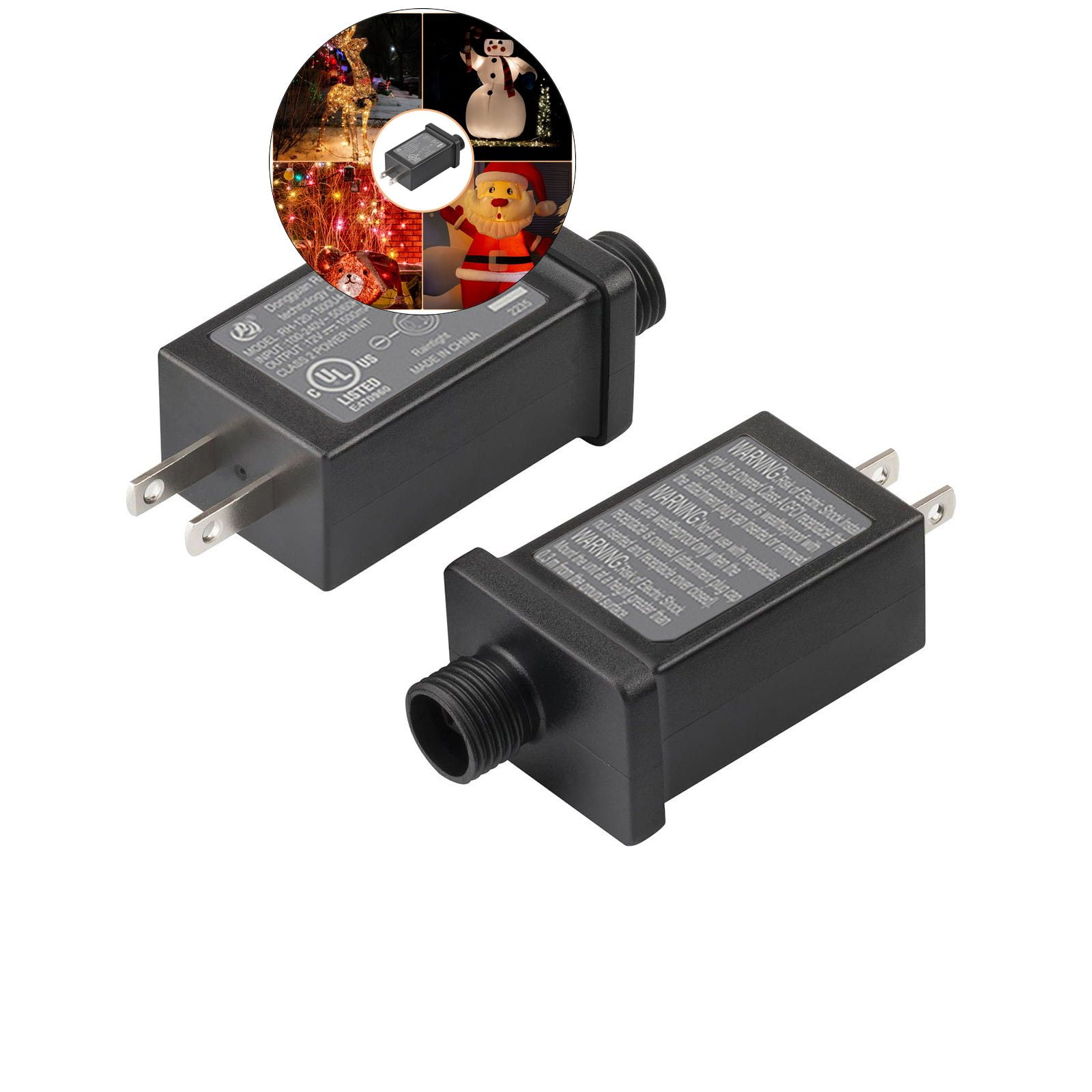 WNFJR 12V IP44 Waterproof LED Transformer, Universal 12W Low-Voltage Power Supply, Inflatable Christmas Decorations Transformer, Outdoor & Indoor 12V Electrical Unit