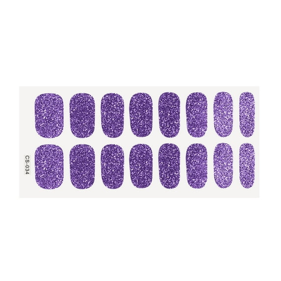 WNFJR 16-Piece Set of Small Nail Art Stickers - Solid Color, Glossy Designs for Easy and Stylish Manicures