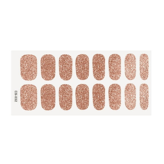 WNFJR 16-Piece Set of Small Nail Art Stickers - Solid Color, Glossy Designs for Easy and Stylish Manicures