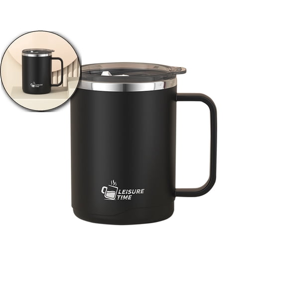 WNFJR 17.5 oz Stainless Steel Coffee Mug, Insulated Coffee Mug with Handle, Stainless Steel Mug with Lid, Gifts for Family Friends