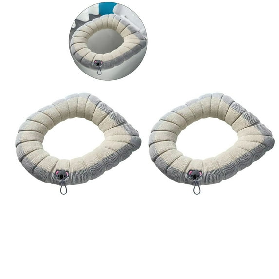 WNFJR 2 Pcs Bathroom Accessories Cushion Toilet Seat Pad - Winter Warm Stretchable Cushion Toilet Seat Pads Covers Reusable Washable Mat Pad