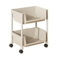 thumbnail image 1 of WNFJR 2 Tier Rolling Cart, Large Capacity Rolling Storage Cart, Storage Organizer On Wheels for Bathroom, Kitchen, Laundry, Garage, Office, 1 of 6
