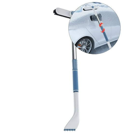 WNFJR 2-in-1 Ice Scraper & Snow Brush - No Scratch w/Soft Bristle Best for Frost Remover & Broom Removal Tool - Auto Windshield Window Cleaning Kit - Heavy Duty Winter Car Accessories