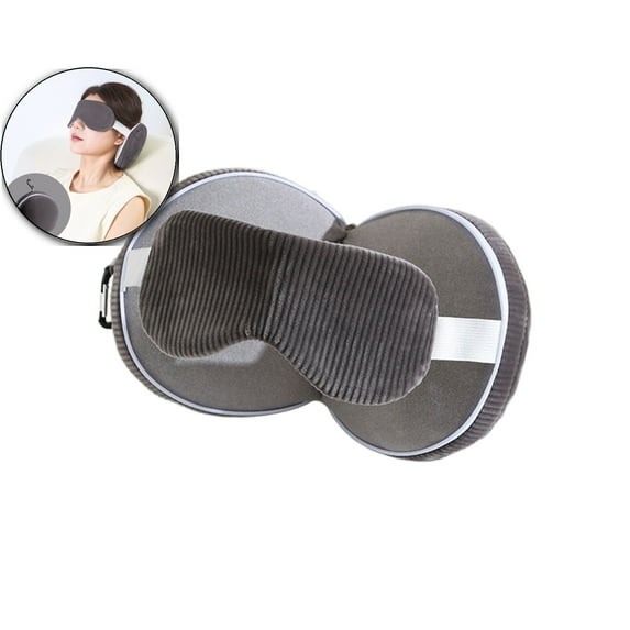 WNFJR 2 in 1 U-Shaped Travel Neck Pillow- Memory Foam Sleep Pillow for Office, Car & Home Use, Compact & Portable Nap Support