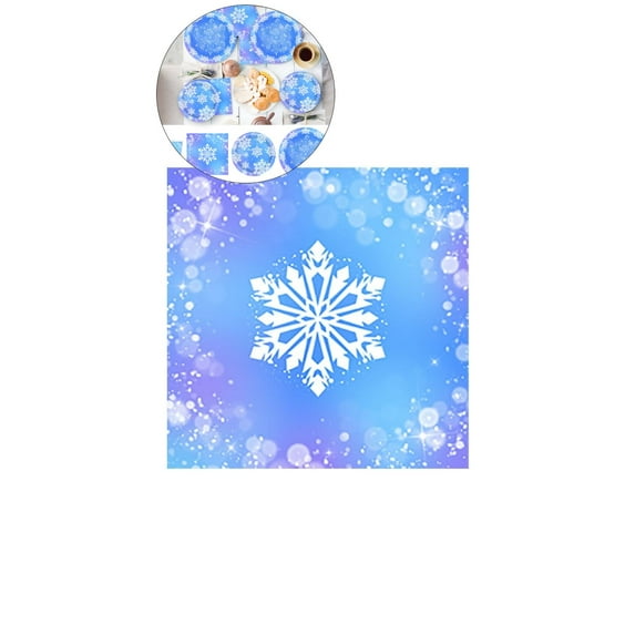 WNFJR 20 Pcs Xmas Snowflake Winter Party Supplies Set - Disposable Tableware with Paper Plates, Napkins, Forks for Christmas, Frozen-Themed Birthday Decorations(Napkins)