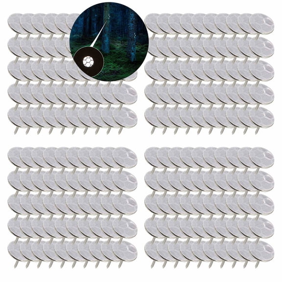 WNFJR 200 Pcs Reflective Tacks Trail Marking Tacks Reflective Trail Tacks Glow Tacks Reflective Trail Markers Mark Trail Reflective Thumb Tacks for Hunting Hiking Camping Tree Stand
