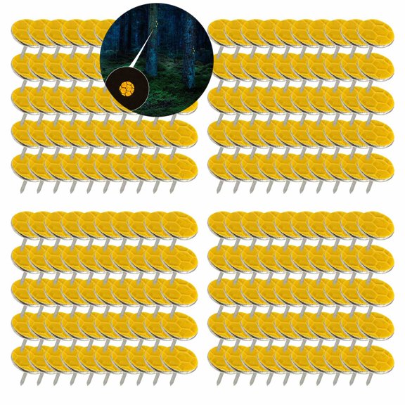 WNFJR 200 Pcs Reflective Tacks Trail Marking Tacks Reflective Trail Tacks Glow Tacks Reflective Trail Markers Mark Trail Reflective Thumb Tacks for Hunting Hiking Camping Tree Stand