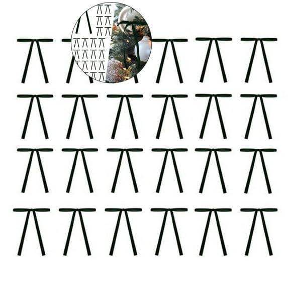 WNFJR 24 Pcs Velvet Christmas Bows Velvet Ribbon Gift Bows for Tree Wreath Garland Home Decor Indoor Outdoor Decorations