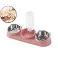 thumbnail image 1 of WNFJR 3 in 1 Cat Bowl, Cat Food and Water Bowl Set with Water Dispenser and Stainless Steel Bowls, Tilted Pet Raised Three Bowls for Indoor Cats, Small or Medium Sized Dogs, 1 of 7