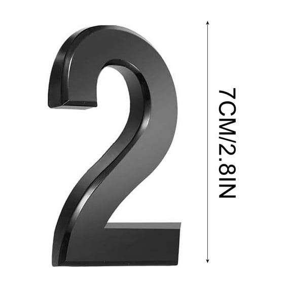 WNFJR 3 Inch Self-Adhesive Metallic House Numbers - Modern ABS Plastic Door Plaque for Outdoor/Indoor Use, Easy Installation