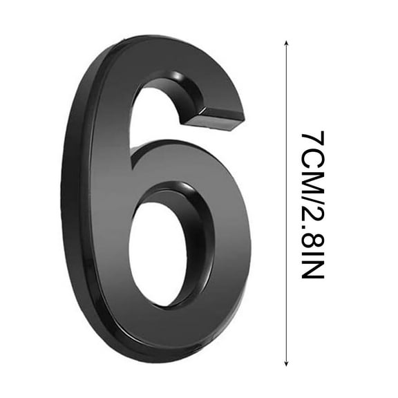 WNFJR 3 Inch Self-Adhesive Metallic House Numbers - Modern ABS Plastic Door Plaque for Outdoor/Indoor Use, Easy Installation
