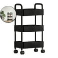 thumbnail image 1 of WNFJR 3-Tier Plastic Rolling Utility Cart with Handle, Multi-Functional Storage Trolley for Office, Living Room, Kitchen, Movable Storage Organizer with Wheels, Black, 1 of 7