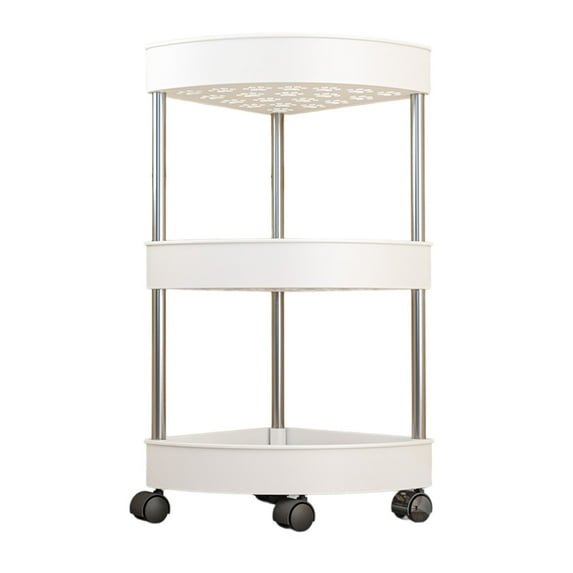 WNFJR 3-Tier Rolling Utility Cart, Multifunctional Storage Shelves with Lockable Wheels for Room, Office, Kitchen, Bathroom