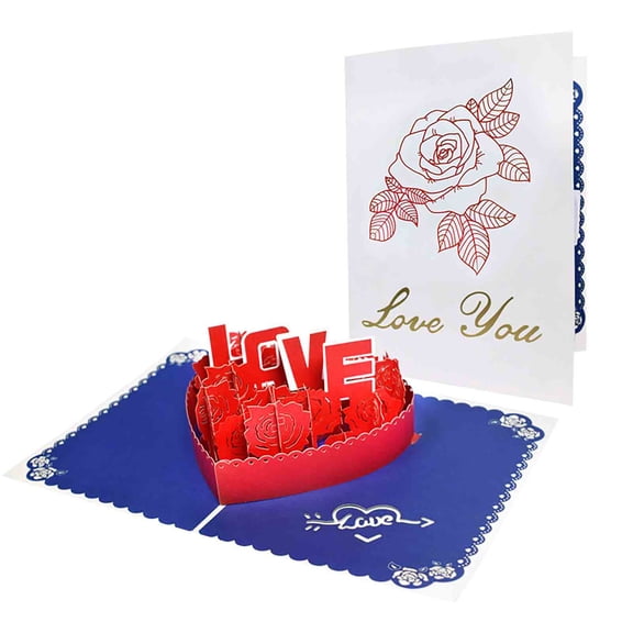 WNFJR 3D Valentine's Day Card, DIY Paper Carving Greeting, Hollow Heart Card Craft, Romantic Anniversary Invitation