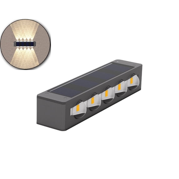 WNFJR 4 Pack Solar Lights Outdoor Waterproof Warm Dusk to Dawn Lighting Wall Sconce Up Down for Outside, Fence, Porch, Deck