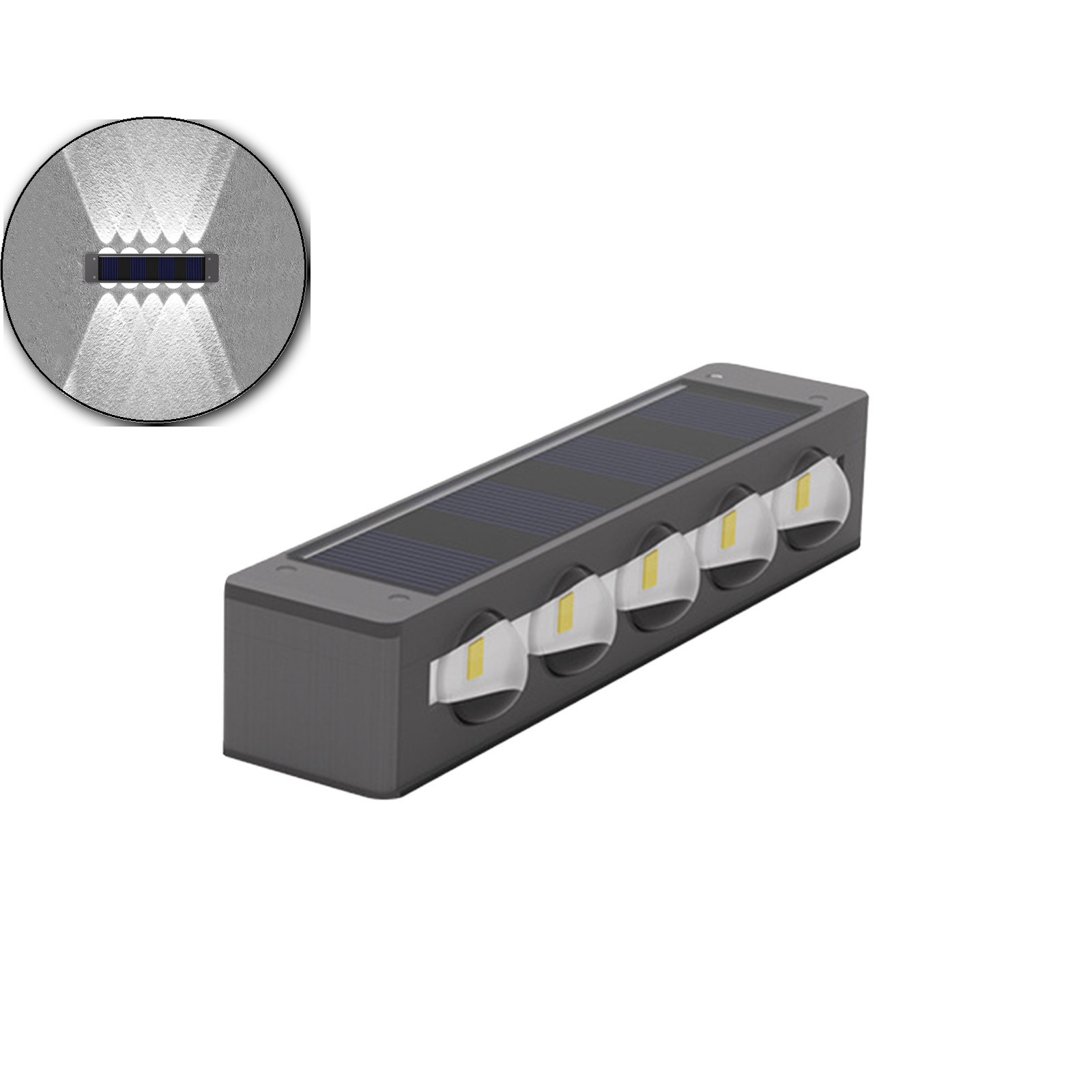 WNFJR 4 Pack Solar Lights Outdoor Waterproof Warm Dusk to Dawn Lighting Wall Sconce Up Down for Outside, Fence, Porch, Deck