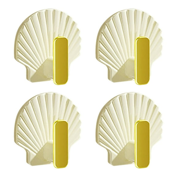 WNFJR 4-Pack Wall-Mounted Plastic Storage Hook, Space-Saving Door Back Hanger for Headphones or Light Items up to 1kg