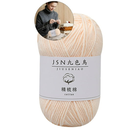 WNFJR 4 Pcs Crochet Yarn, Soft Yarn for Crocheting, Fluffy Yarn for Crochet Hand Knitting Christmas Gifts(Beige)