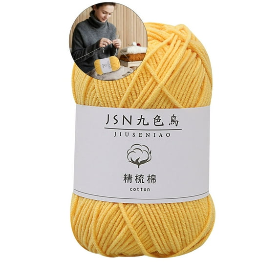 WNFJR 4 Pcs Crochet Yarn, Soft Yarn for Crocheting, Fluffy Yarn for Crochet Hand Knitting Christmas Gifts(Yellow)