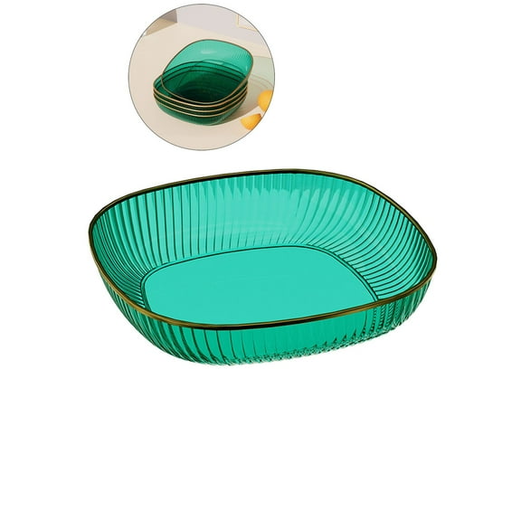 WNFJR 4 Pcs Serving Bowl Plastic Square Bowls Large Salad Bowls Chip Bowl Candy Bowl for Party Snack Fruit Bar Buffet Catering Container Home Use